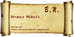 Bruncz Mikolt névjegykártya
